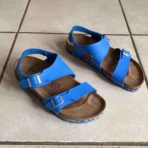 Women’s Birkenstock Birki’s Cornflower Blue Montego Strap Sandals Size 9